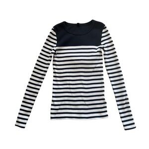 J. Crew Striped Ribbed Colorblock Long Sleeve Top